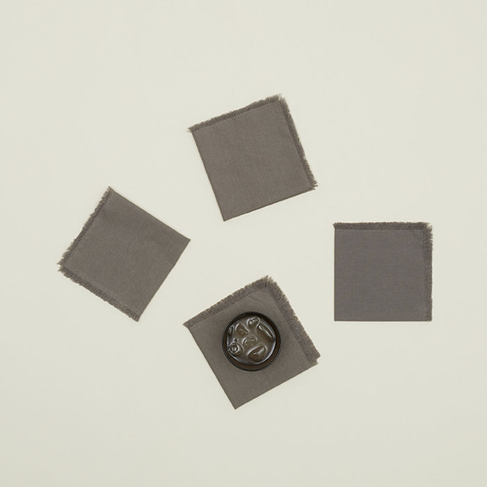 Essential Cocktail Napkins Set of 4, Dark Grey