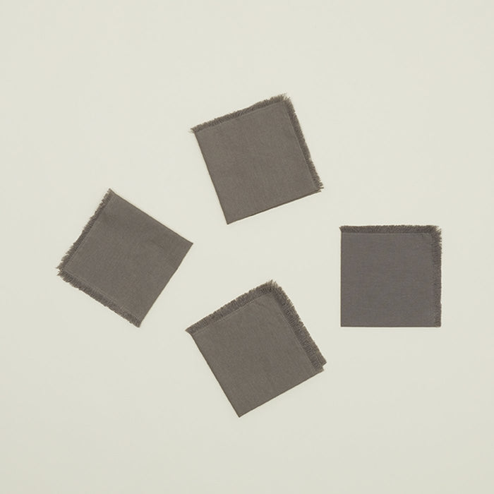 Essential Cocktail Napkins Set of 4, Dark Grey