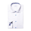 Eton - Slim Fit Floral Detail Shirt in White - Nigel Clare