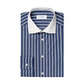 Eton - Slim Fit Striped Shirt in Navy/White - Nigel Clare