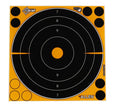 EZ Aim Adhesive Splash Reactive Paper Shooting Targets, Bullseye, 8"W x 8"H, 6-Pack, Black/Orange