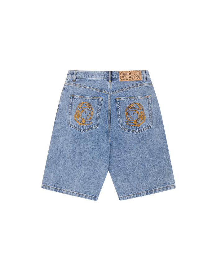 Faded Arch Logo Denim Shorts