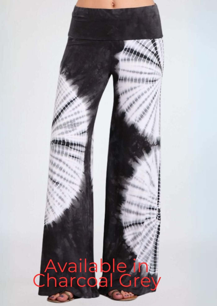 Fashionable Fuchsia Tie Dye Palazzo Pants Made in USA - RFE Marketing Ventures