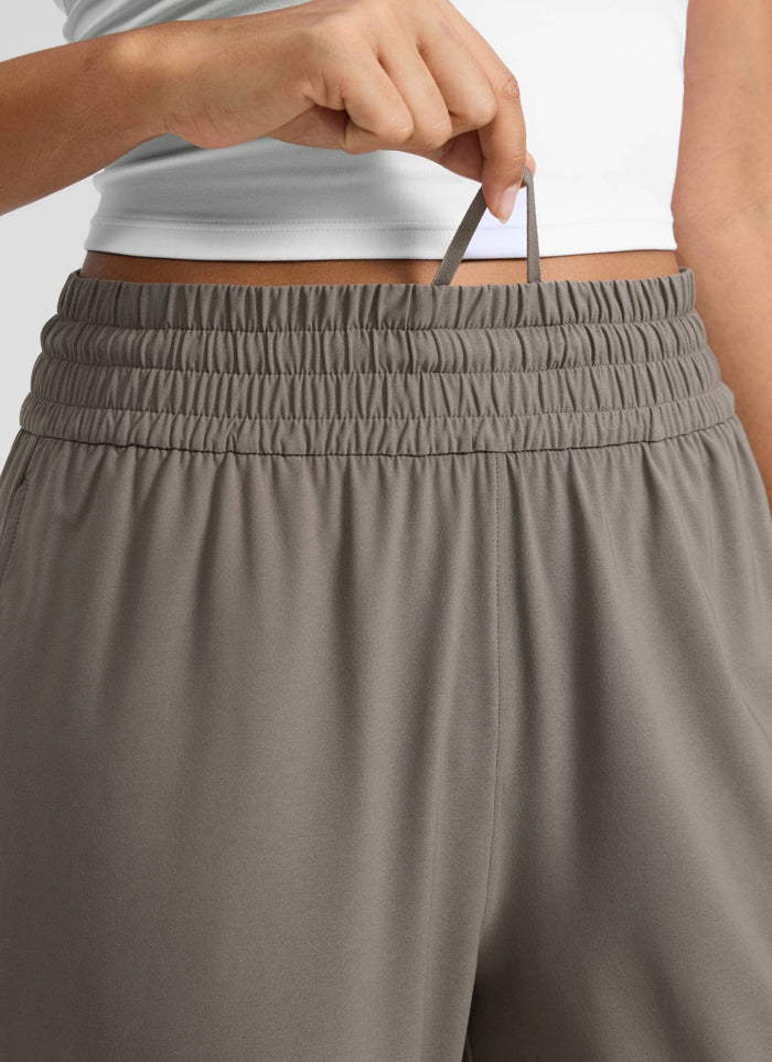 CRZ YOGA Women's Feathery-Fit Drapey Casual High Rise Flare Pant 23" Nomad Grey