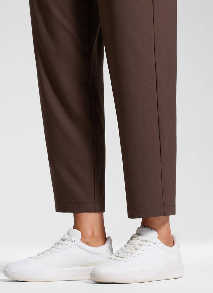 CRZ YOGA Women's Feathery-Fit Drapey Casual High Rise Pocket Pant 27" Hot Fudge Brown