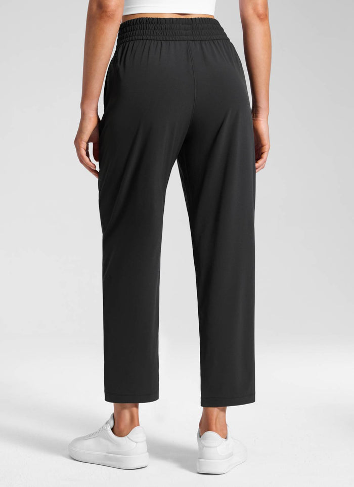 CRZ YOGA Women's Feathery-Fit Drapey Casual High Rise Pocket Pant 27" Black