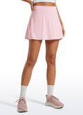 CRZ YOGA Women's High Waisted Flowy Golf Tennis Skirts with Pockets Pink Peony