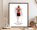 Female Golfer Portrait Print, Custom Golf Gift, Digital Download - Scrap Bits