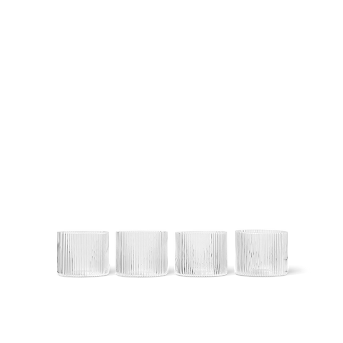Ferm Living Ripple Low Glasses, Set of 4 - Clear