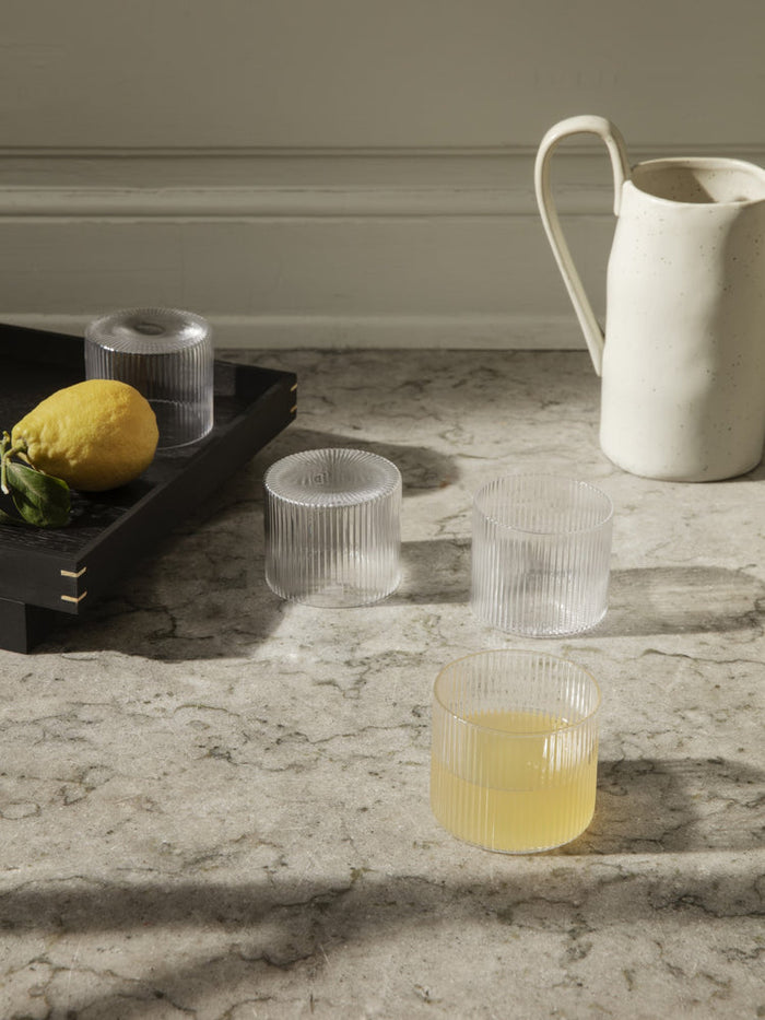 Ferm Living Ripple Low Glasses, Set of 4 - Clear