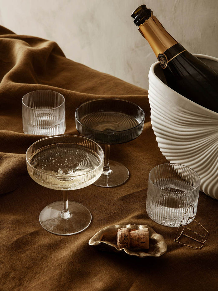 Ferm Living Ripple Low Glasses, Set of 4 - Clear