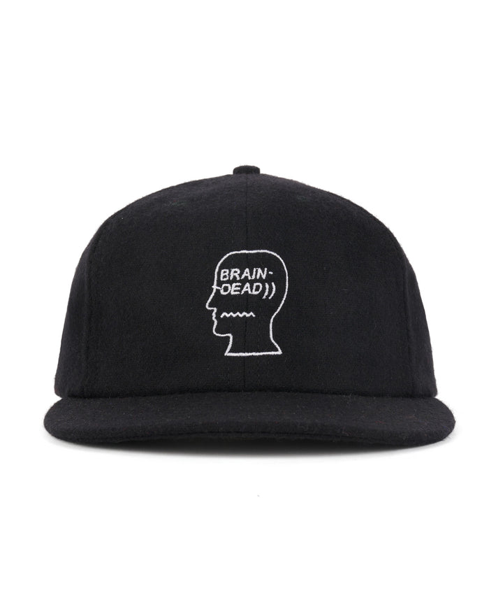 Flannel Logohead 6 Panel Hat - Black