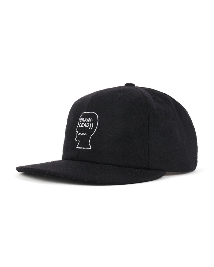 Flannel Logohead 6 Panel Hat - Black
