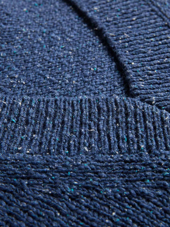 Flecked Cotton Silk Blend V Neck Jumper