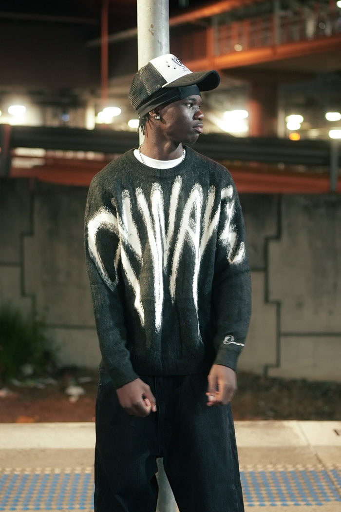 Fluff Knit Crewneck - Black