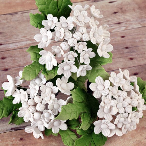 White Gumpaste Sugar Forget Me Not Flower Fillers for cake decorations for rolled fondant wedding cakes & rolled fondant birthday cakes & cupcakes.