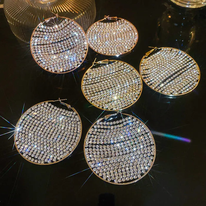 Full Diamond Round Hoop Earrings fashionnsio
