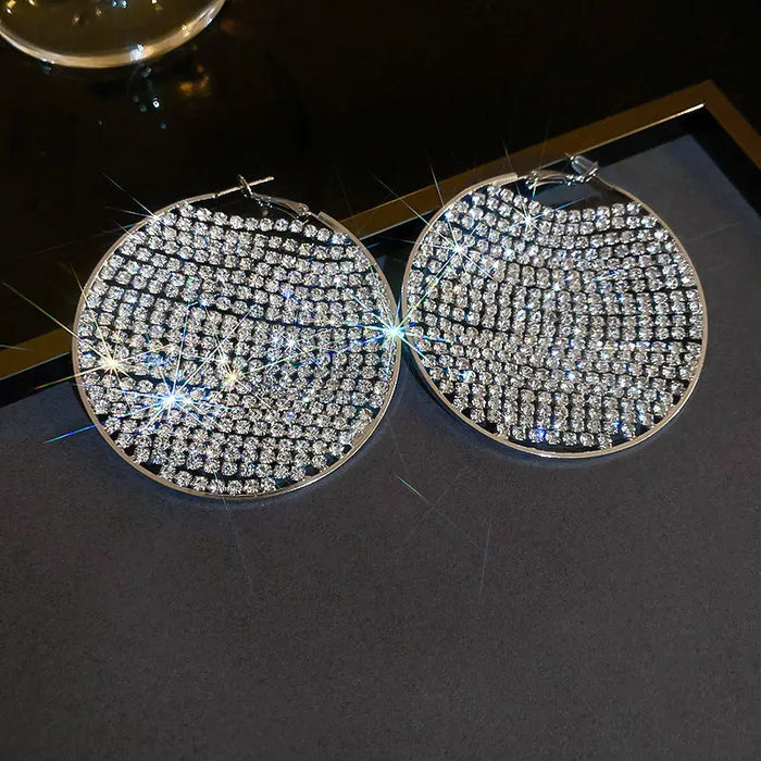Full Diamond Round Hoop Earrings fashionnsio