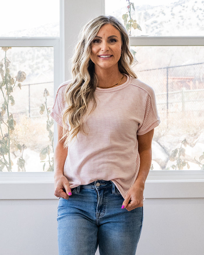 Gabby Contrast Corded Top - Color Options Available! Lovely Melody Pink