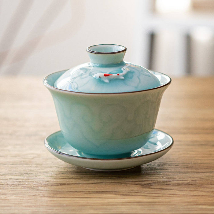 Gaiwan, Sky Blue Koi, 5 oz