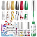 RARJSM ® Christmas 6 Colors Glitter Nail Art Gel Liner Painting Nail Gel Polish Set｜8ml 6pcs