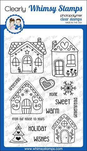 Gingerbread Greetings Clear Stamps - Whimsy Stamps