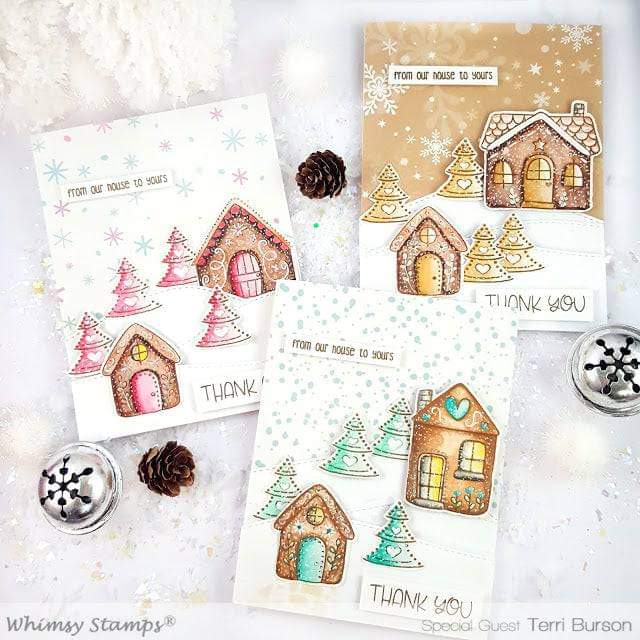 Gingerbread Greetings Clear Stamps - Whimsy Stamps