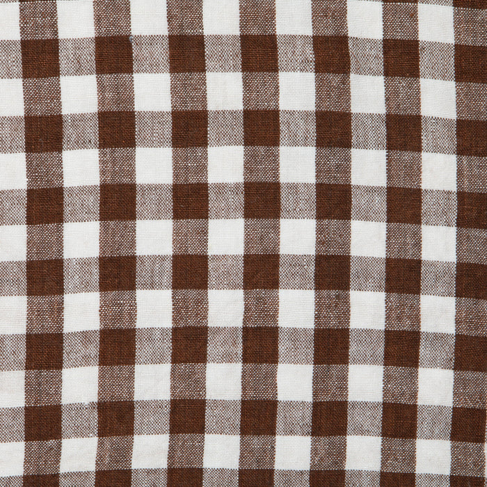 Gingham Belgian Linen Napkin -  Walnut - S/4