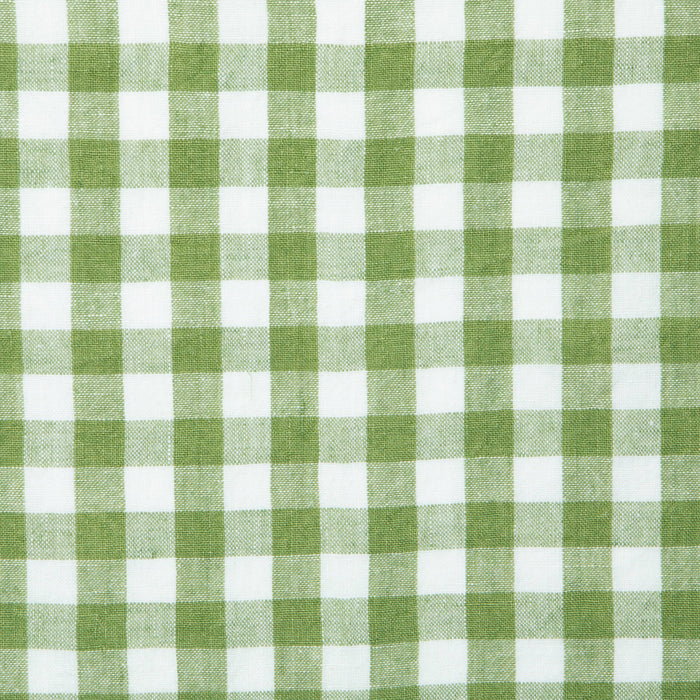 Gingham Belgian Linen Napkin-  Basil - Set of 4