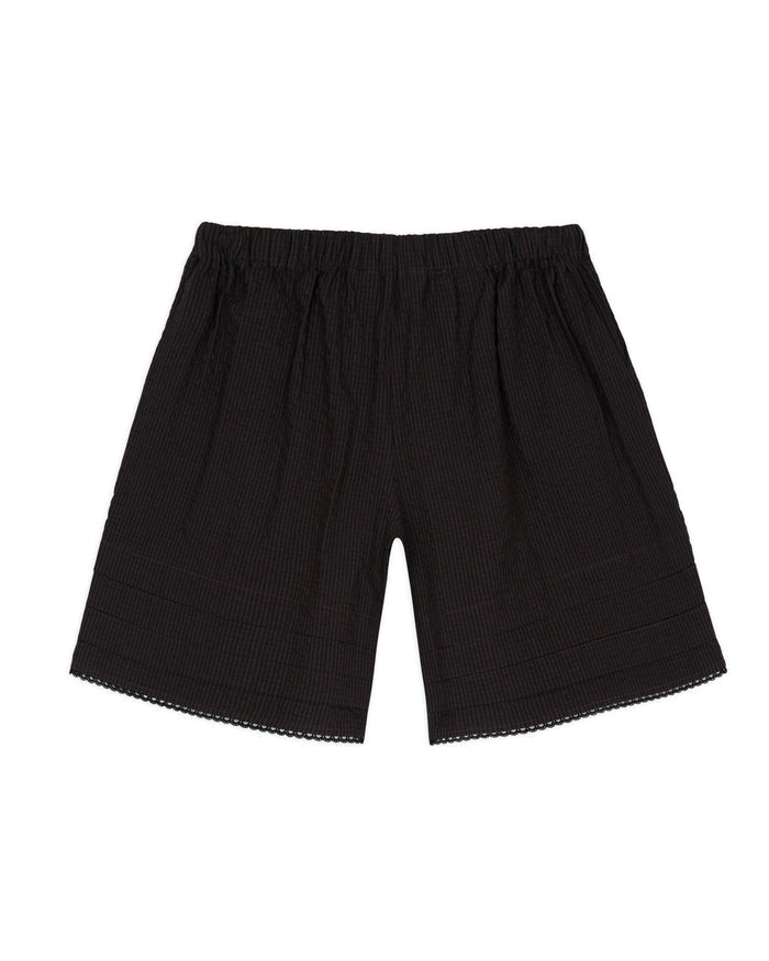Gingham Shorts - Black