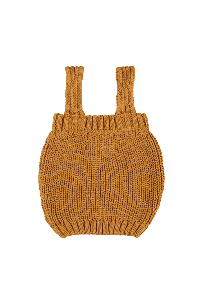 Girl baby camel knitted top with flower print