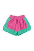 Girl fuchsia and green terry shorts