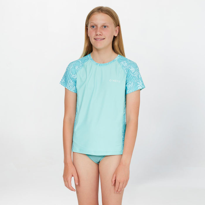 Girl's Bahia Short Sleeve Rash Vest Tee - Tidepool