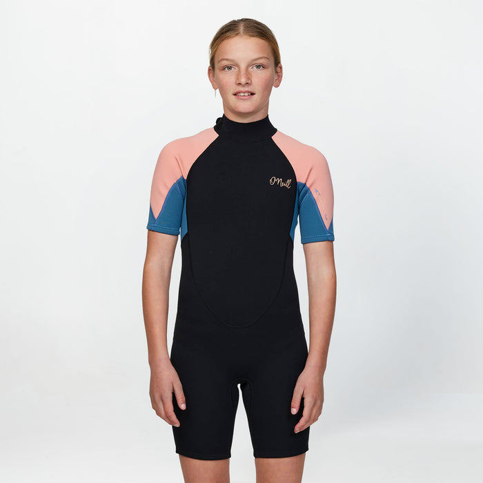 Girl's Reactor 2mm Short Sleeve Spring Suit Back Zip - Peach