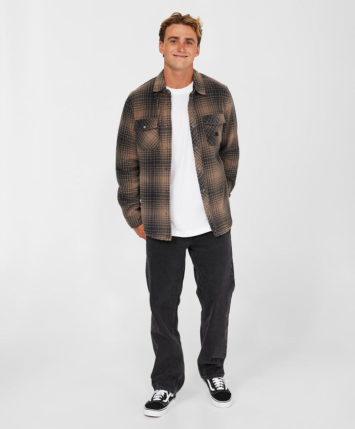 Glacier Plaid High Pile Superfleece - Chocolate Chip