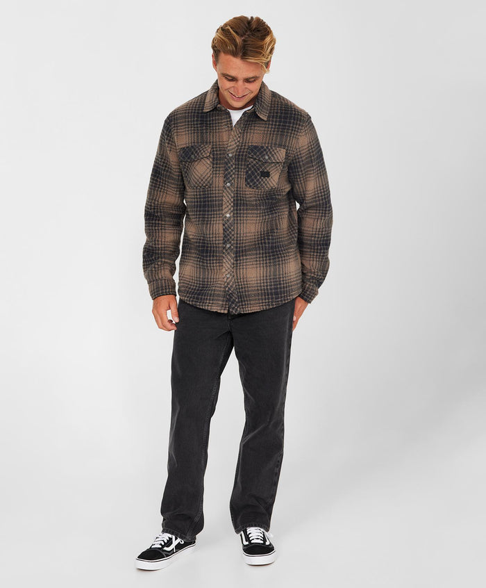 Glacier Plaid High Pile Superfleece - Chocolate Chip