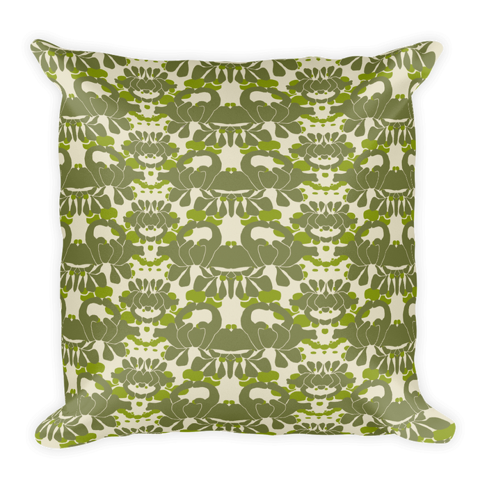 Green Iris Throw Pillow