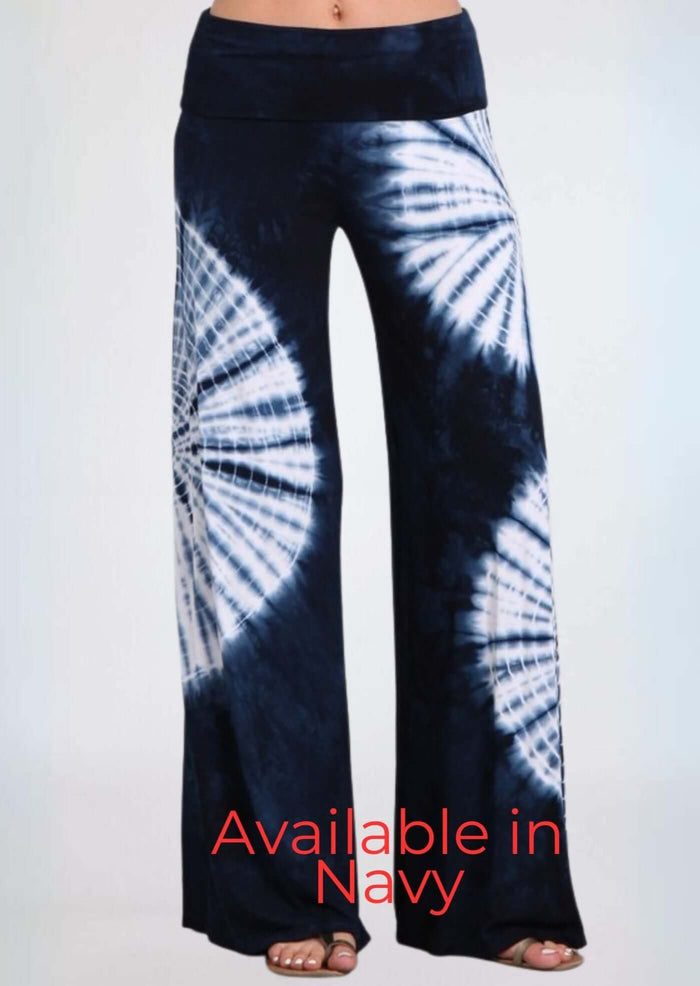 Groovy Grey Tie Dye Palazzo Pants - Stylish & Made in USA - RFE Marketing Ventures