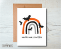 Halloween Card, Rainbow with Flying Bats - Scrap Bits