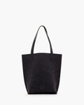 Hana Merino Wool Felt Tote, Charcoal Felt / Black Leather