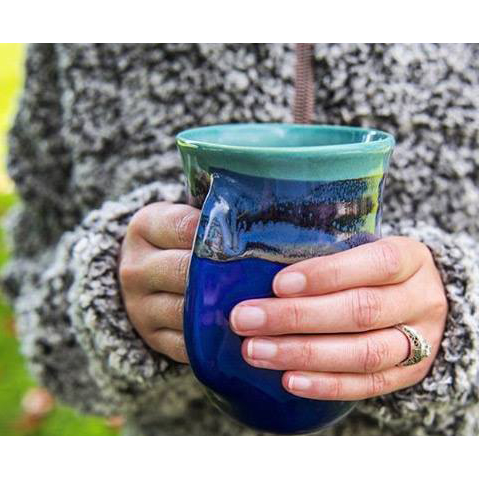 Hand-Hug Mug, LH, Lt. Blue/Black