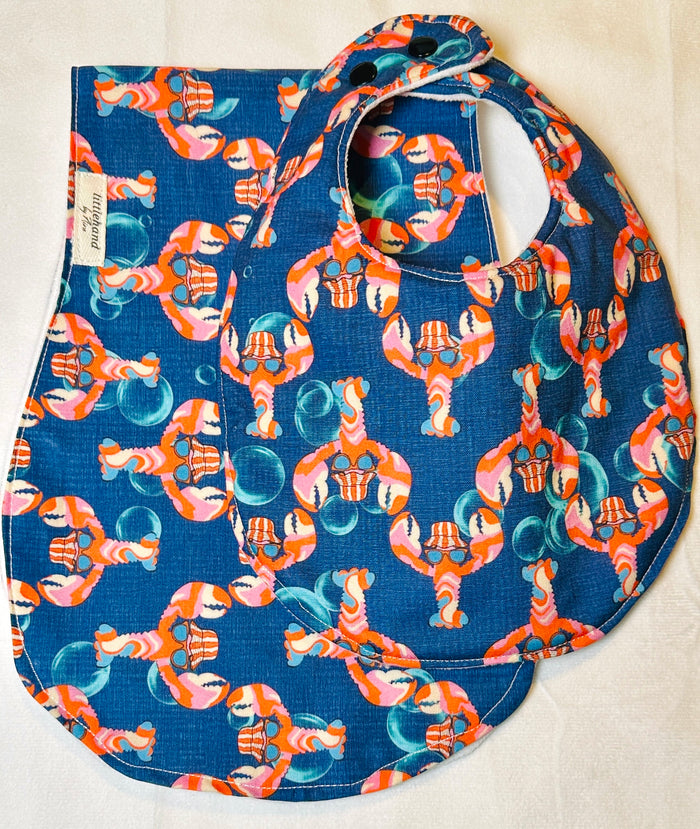 Handmade Baby Bib & Burp Cloth Set | Crab & Giraffe Feeding Gift
