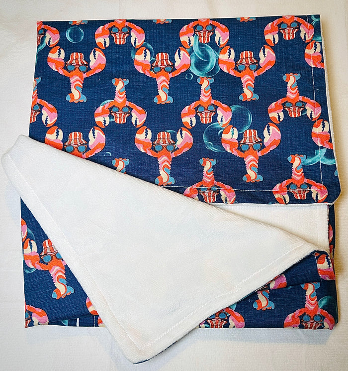 Handmade Baby Bib & Burp Cloth Set | Crab & Giraffe Feeding Gift