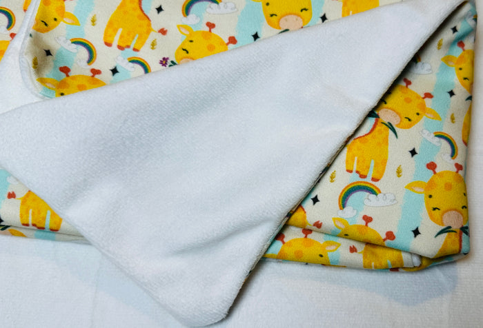 Handmade Baby Bib & Burp Cloth Set | Crab & Giraffe Feeding Gift