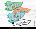 Happy Birthday Printable Pennant Flags Bundle, Let's Celebrate . Instant Download - Scrap Bits