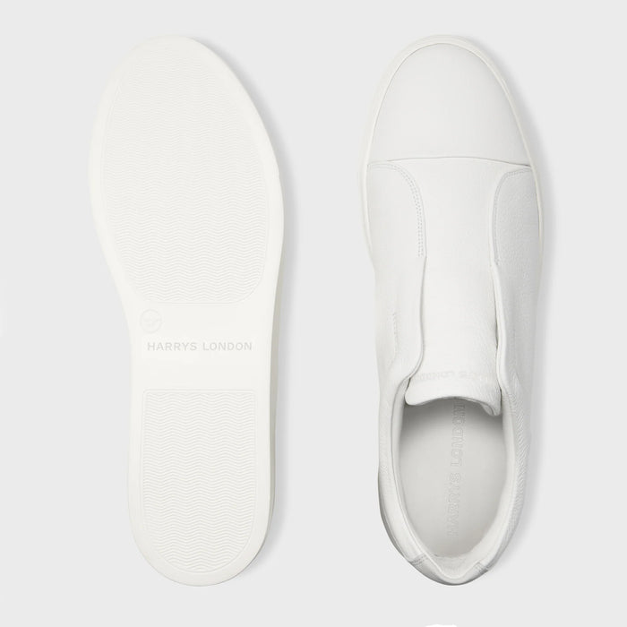 Harrys London - Aaron Suede/Soft Leather Trainers in White/Grey - Nigel Clare