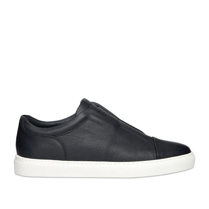 Harrys London - Aaron Tech Leather Trainers in Navy - Nigel Clare