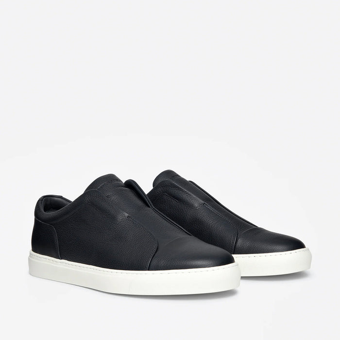 Harrys London - Aaron Tech Leather Trainers in Navy - Nigel Clare