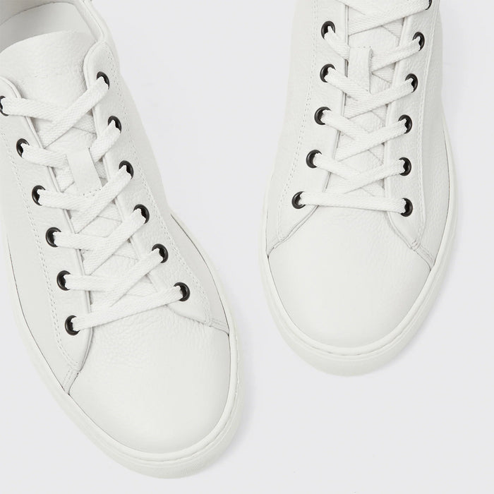 Harrys London - Travis Soft Milled Calf Trainers in White - Nigel Clare