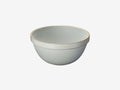 Hasami porcelain large deep round bowl in gloss grey with smooth curves and subtle gold rim.